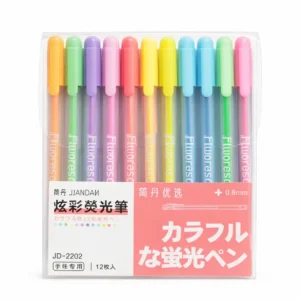 Lápices Gel Fluorescentes 12 Colores 0.8 mm