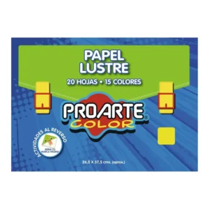 Estuche Papel Lustre Proarte x20 Hojas 15 Colores 26,5 x 37,5 cm